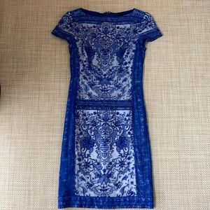 Tadashi Shoji Blue Lace Dress